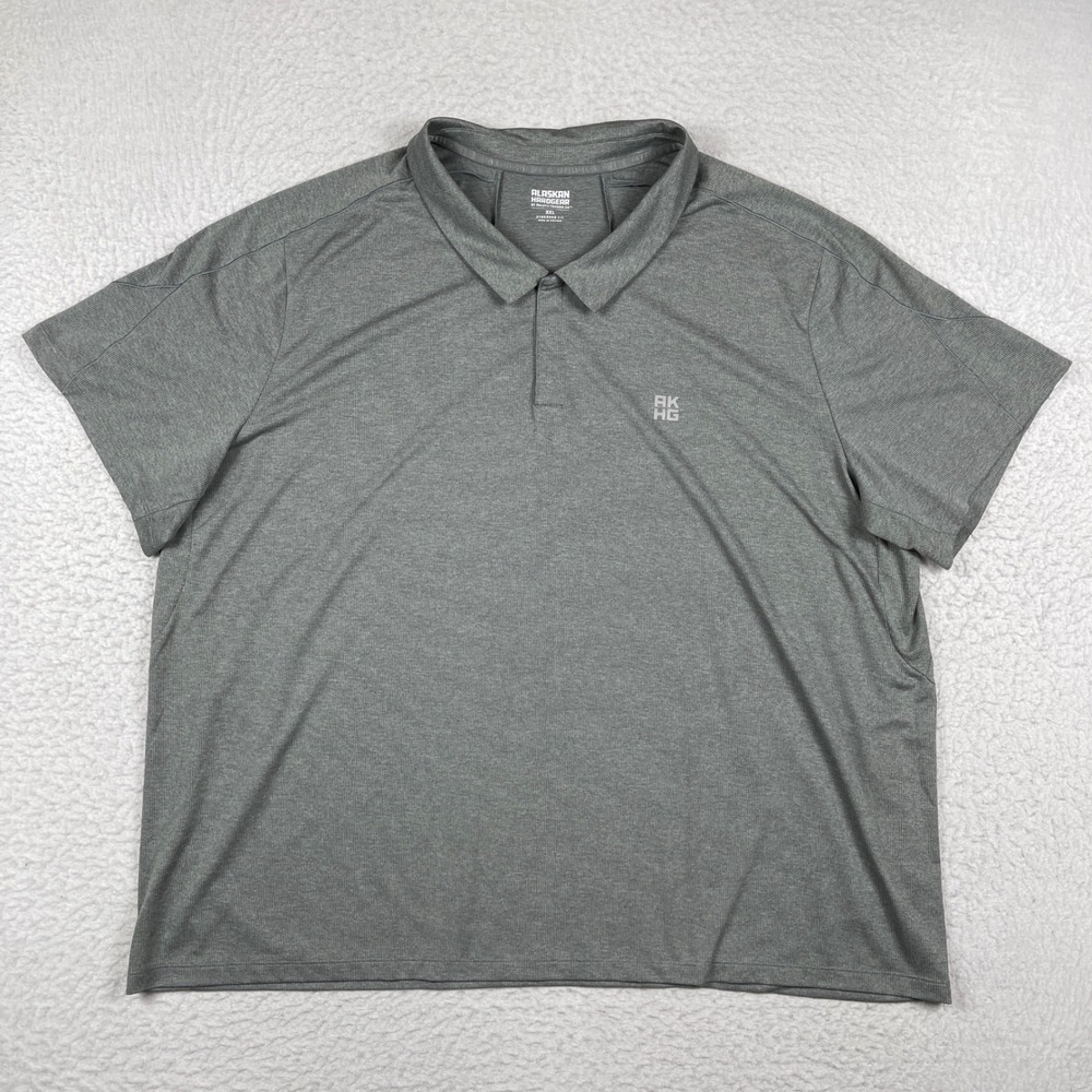 Alaskan Hardgear Polo Shirt Mens 3XL Grey Snap Button Performance Workwear